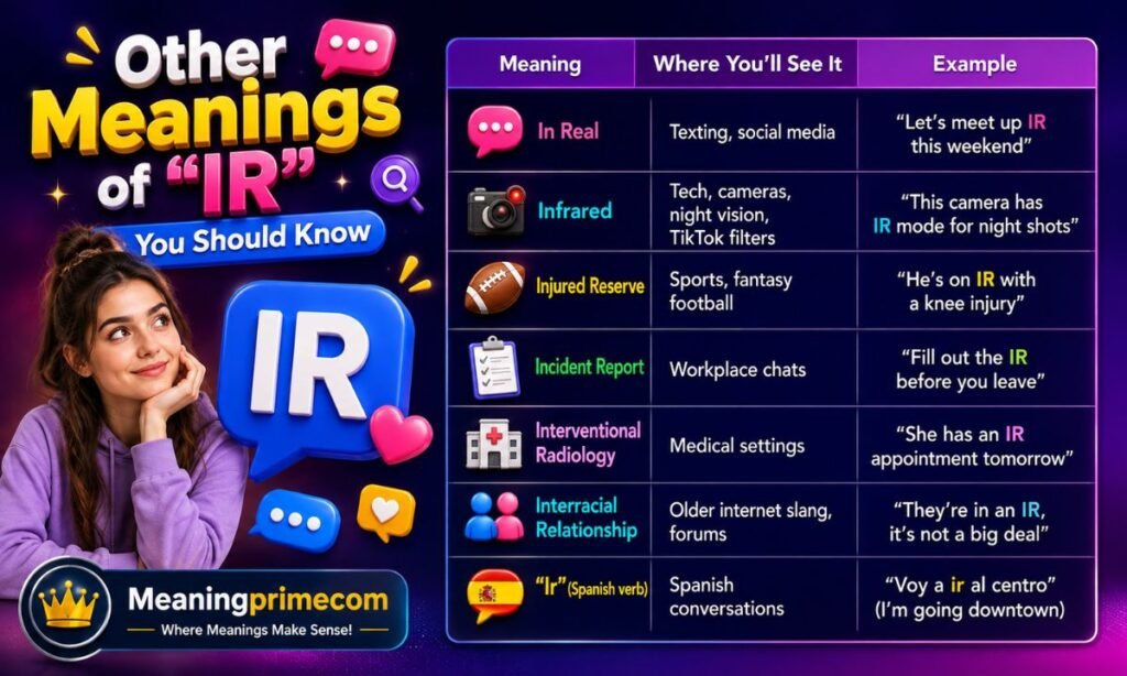 What Does IR Mean in Text