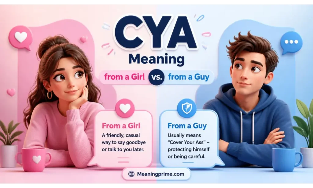 CYA Meaning from a Girl vs. from a Guy