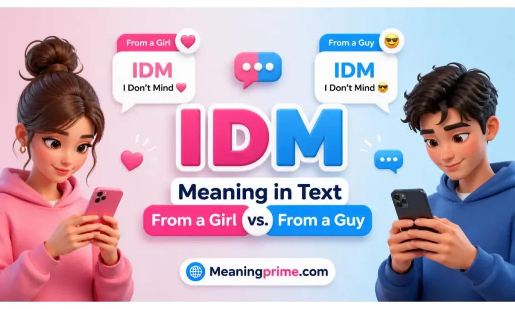 IDM Meaning in Text From a Girl vs. From a Guy