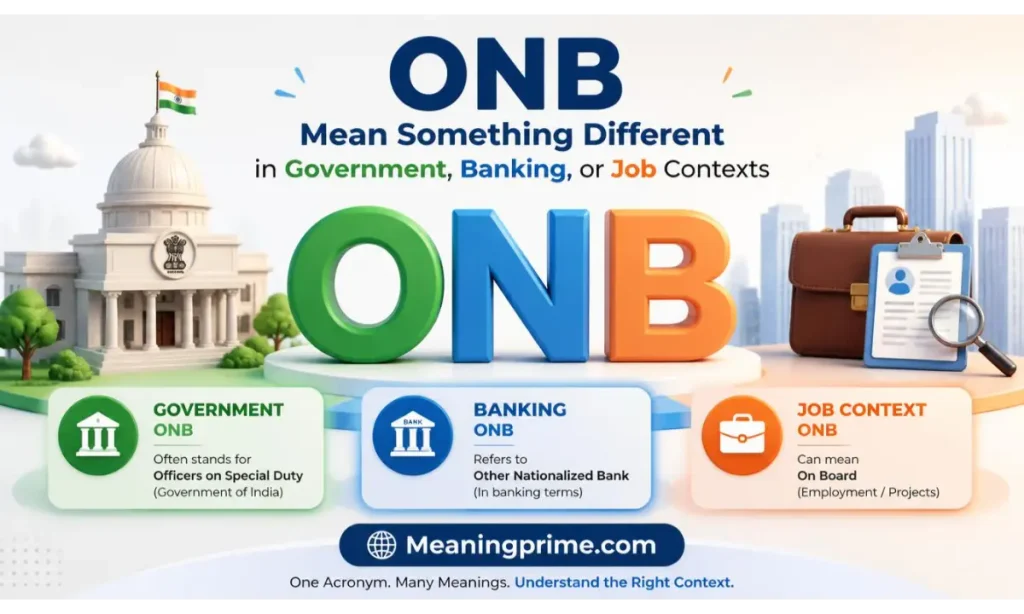 ONB Mean Something Different in Government, Banking, or Job Contexts