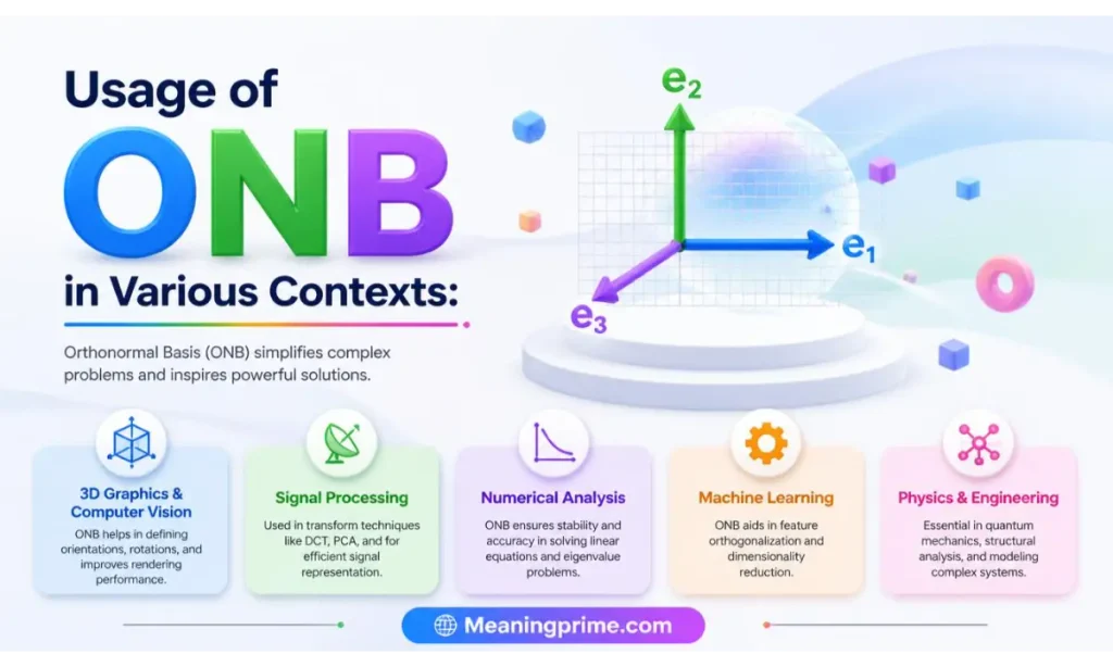 Usage of ONB in Various Contexts