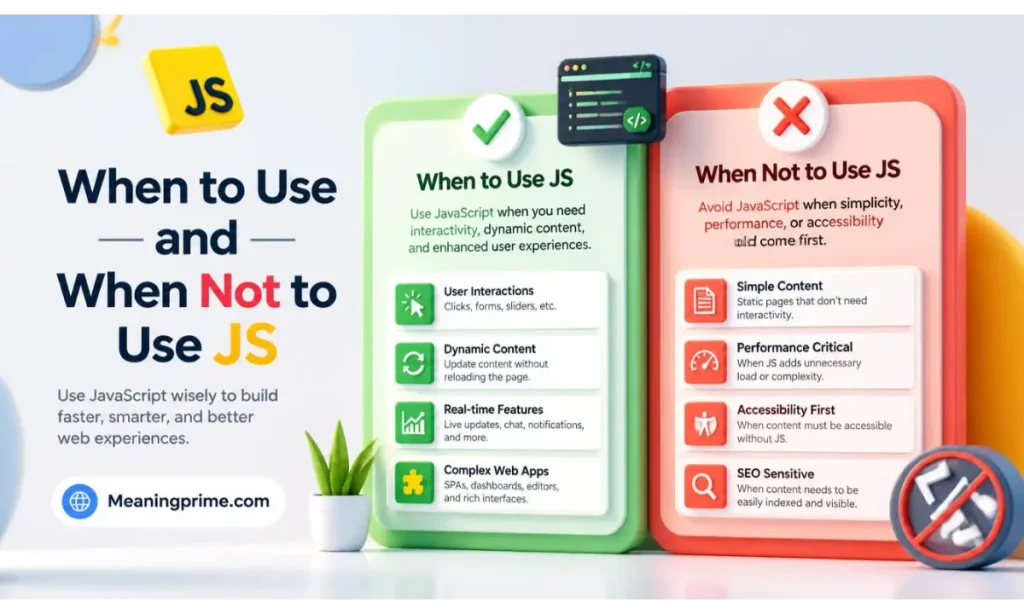 When to Use and When Not to Use JS