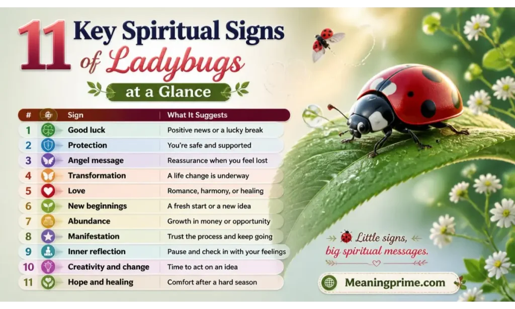 11 Key Spiritual Signs of Ladybugs at a Glance