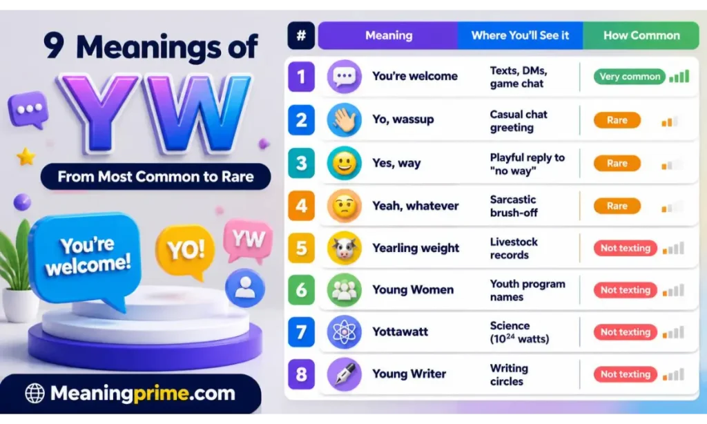 9 Meanings of YW