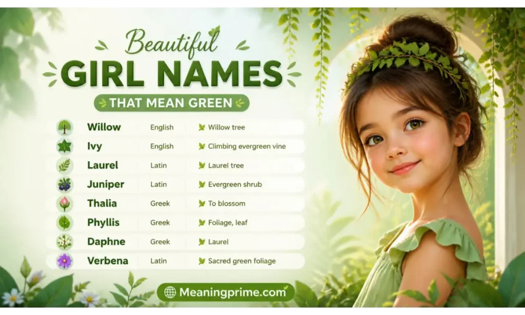 Beautiful Girl Names That Mean Green