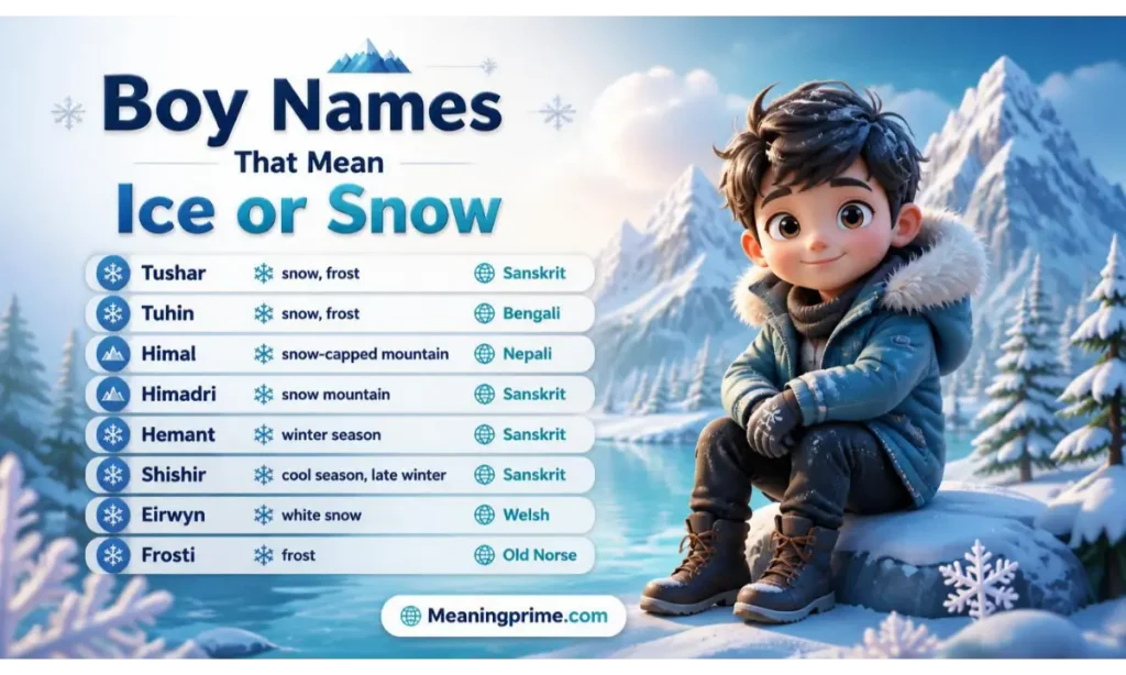 Boy Names That Mean Ice or Snow