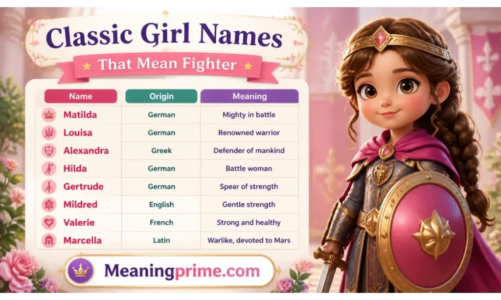 Classic Girl Names That Mean Fighter