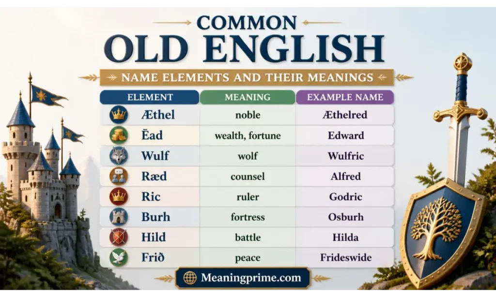 Common Old English Name Elements and Their Meanings