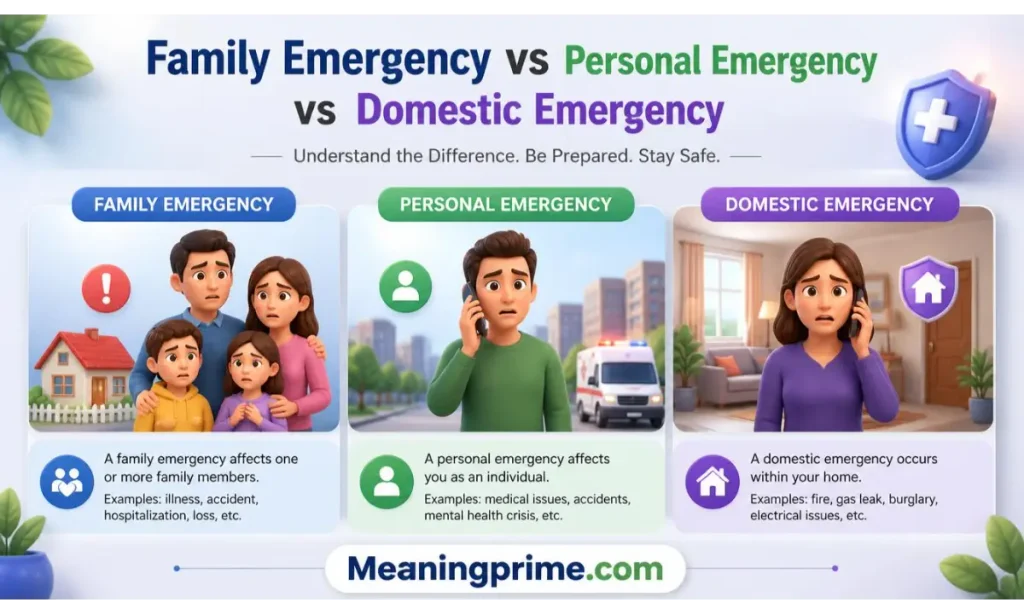 Family Emergency vs Personal Emergency vs Domestic Emergency