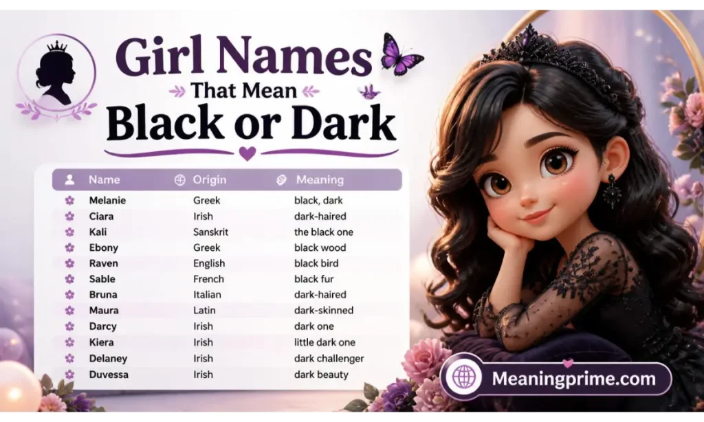 Girl Names That Mean Black or Dark