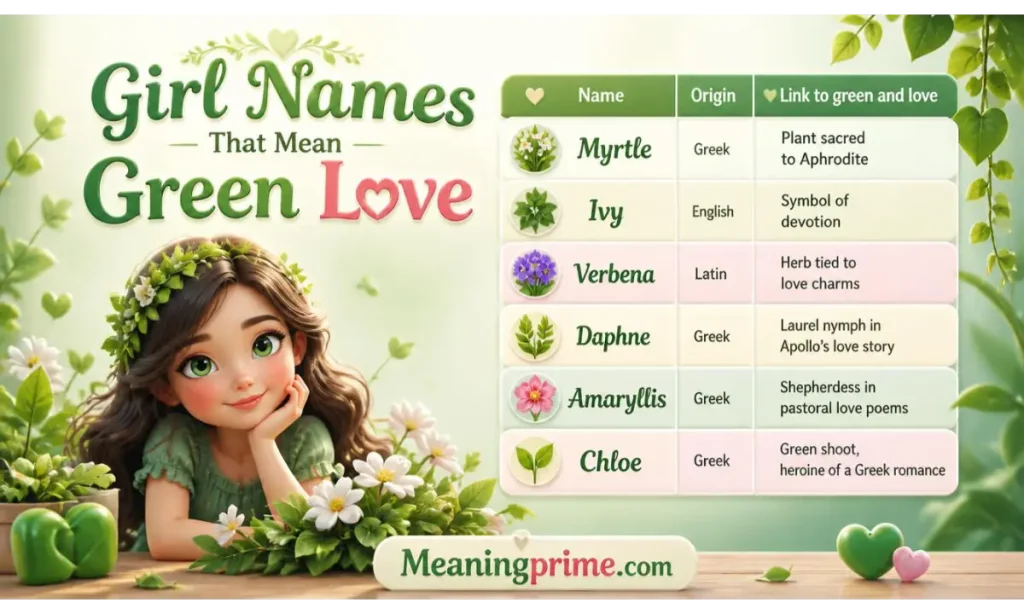 Girl Names That Mean Green Love