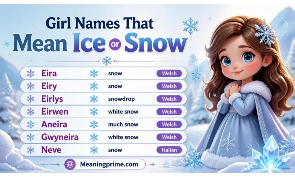 Girl Names That Mean Ice or Snow