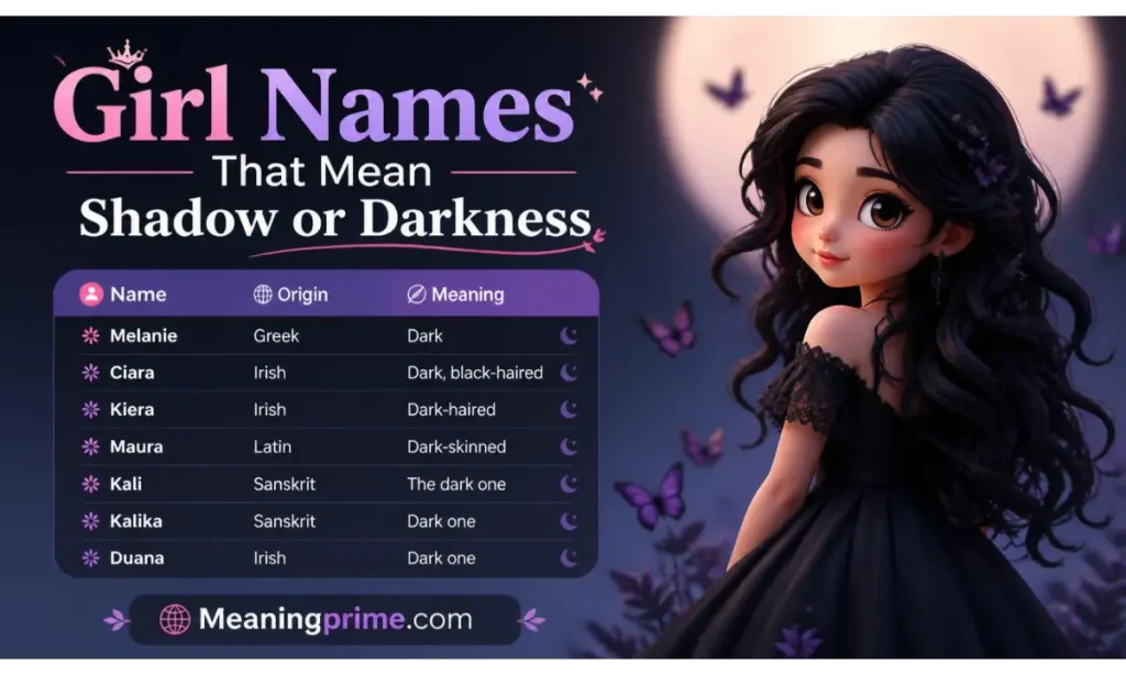 Girl Names That Mean Shadow or Darkness