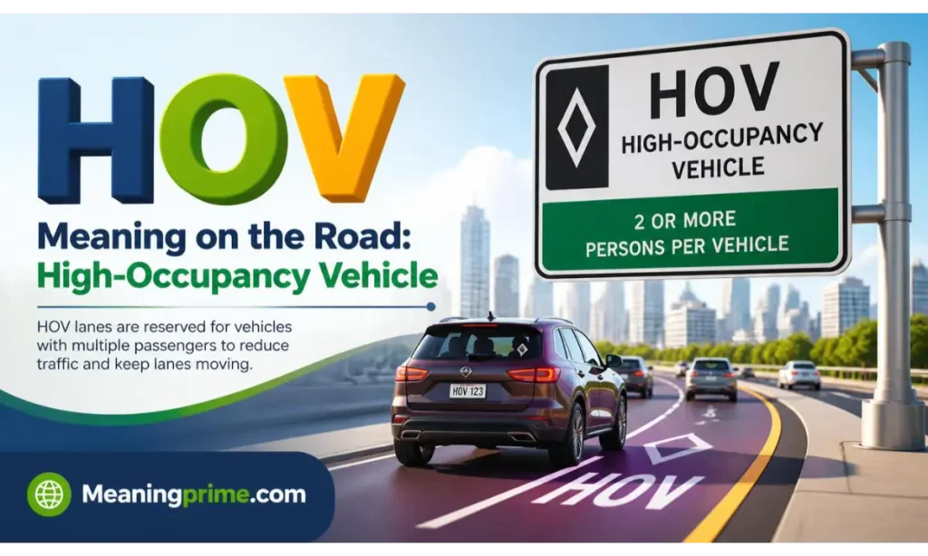HOV Meaning on the Road High-Occupancy Vehicle