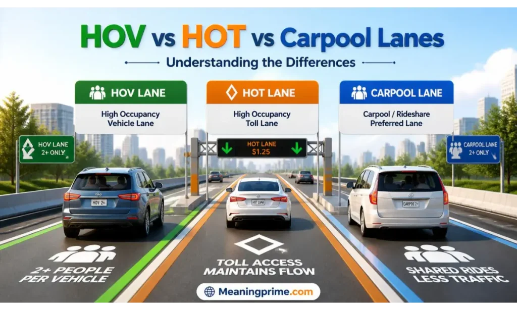 HOV vs HOT vs Carpool Lanes