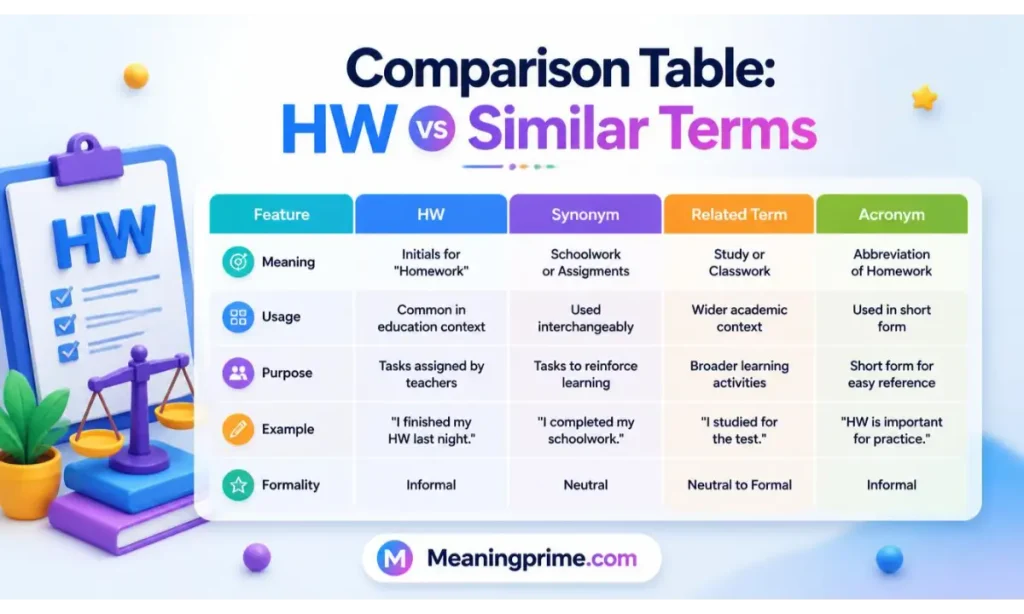 HW vs Similar Terms