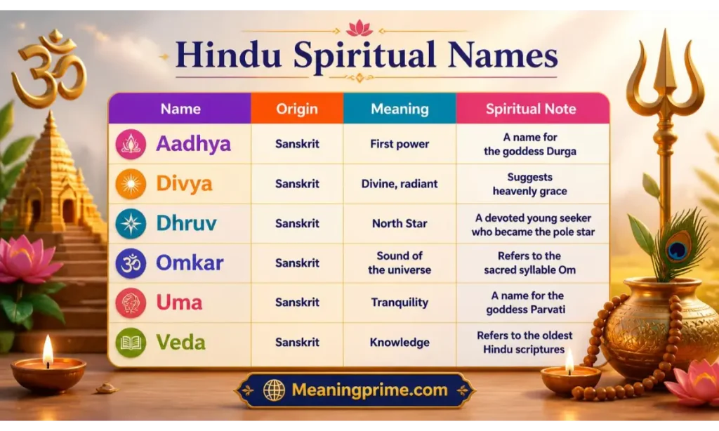 Hindu Spiritual Names