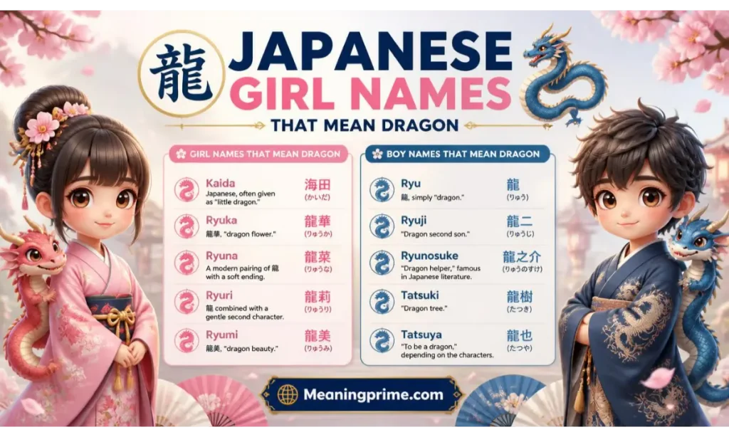 Japanese Girl and boy Names That Mean Dragon