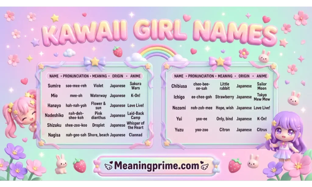  Kawaii Girl Names