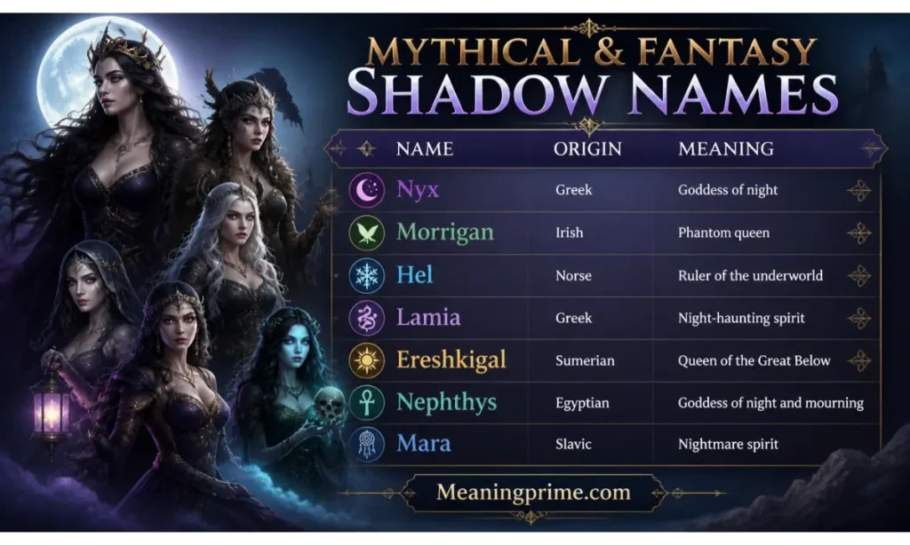 Mythical & Fantasy Shadow Names