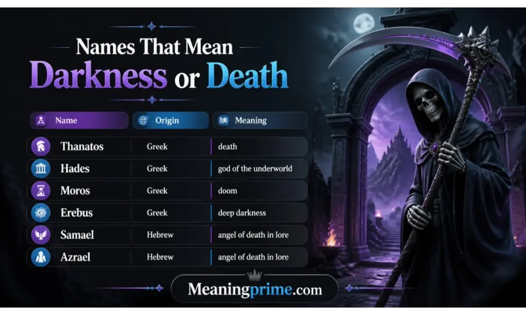 Names That Mean Darkness or Death