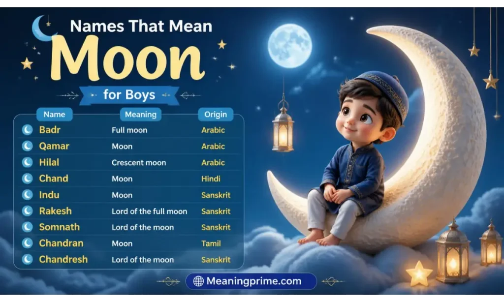 Names That Mean Moon for Boys