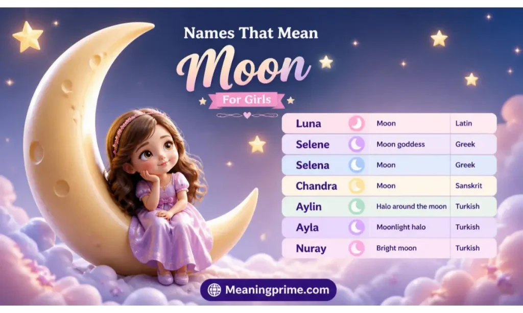 Names That Mean Moon for Girls