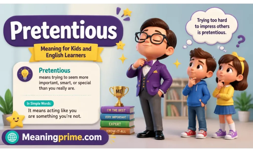 Pretentious Meaning for Kids and English Learners