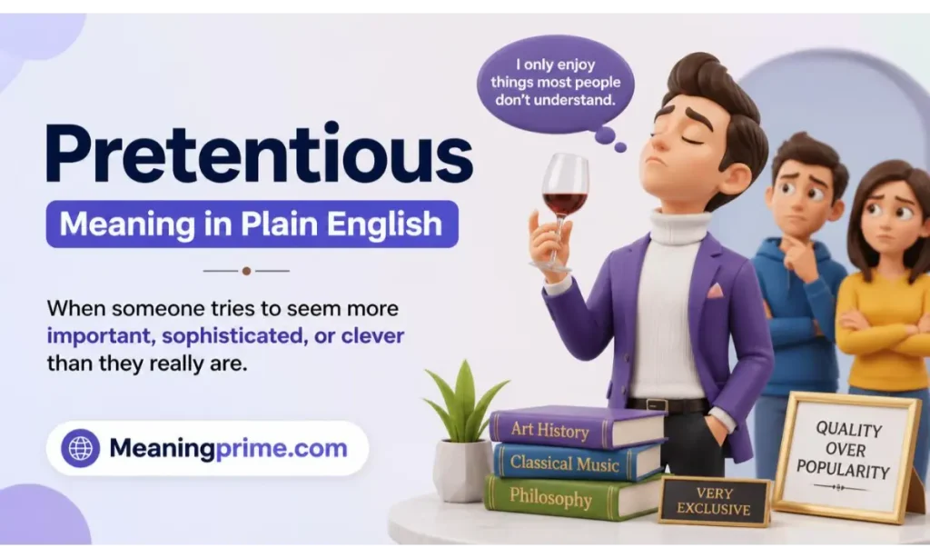 Pretentious Meaning in Plain English