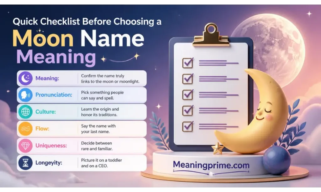 Quick Checklist Before Choosing a Moon Name