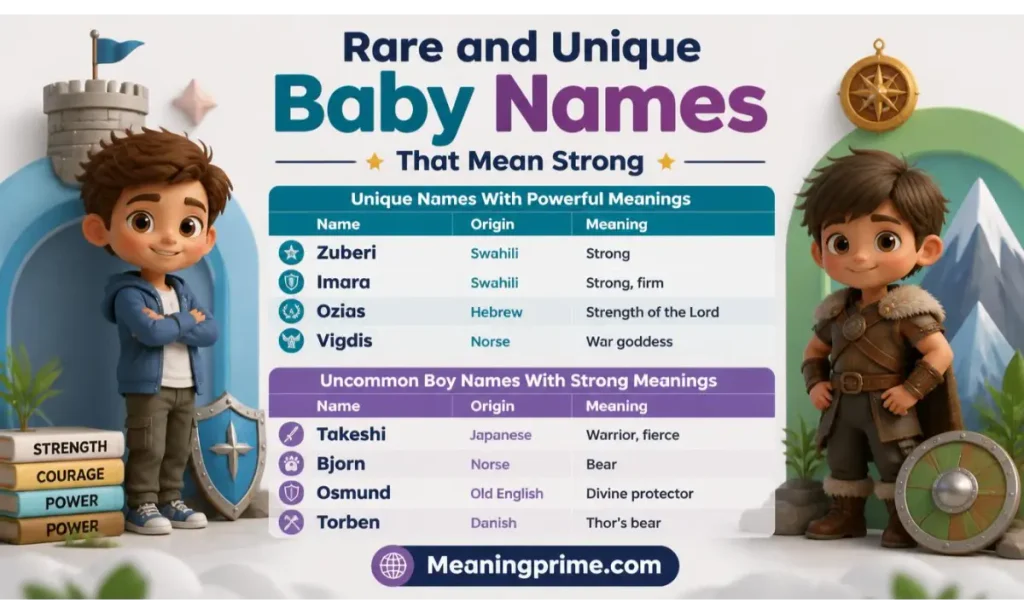 Rare and Unique Baby Names That Mean Strong