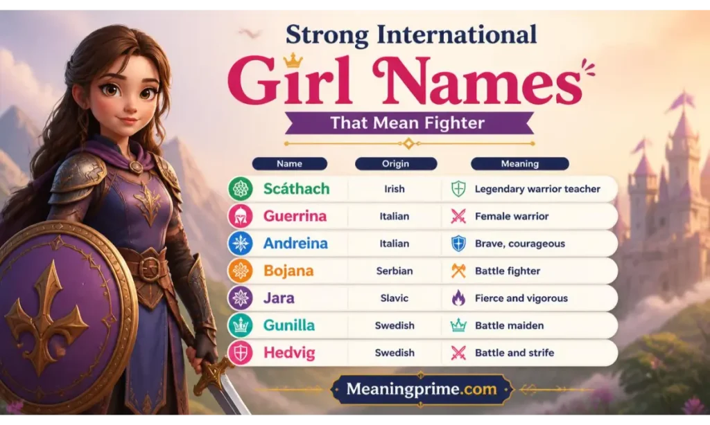 Strong International Girl Names That Mean Fighter