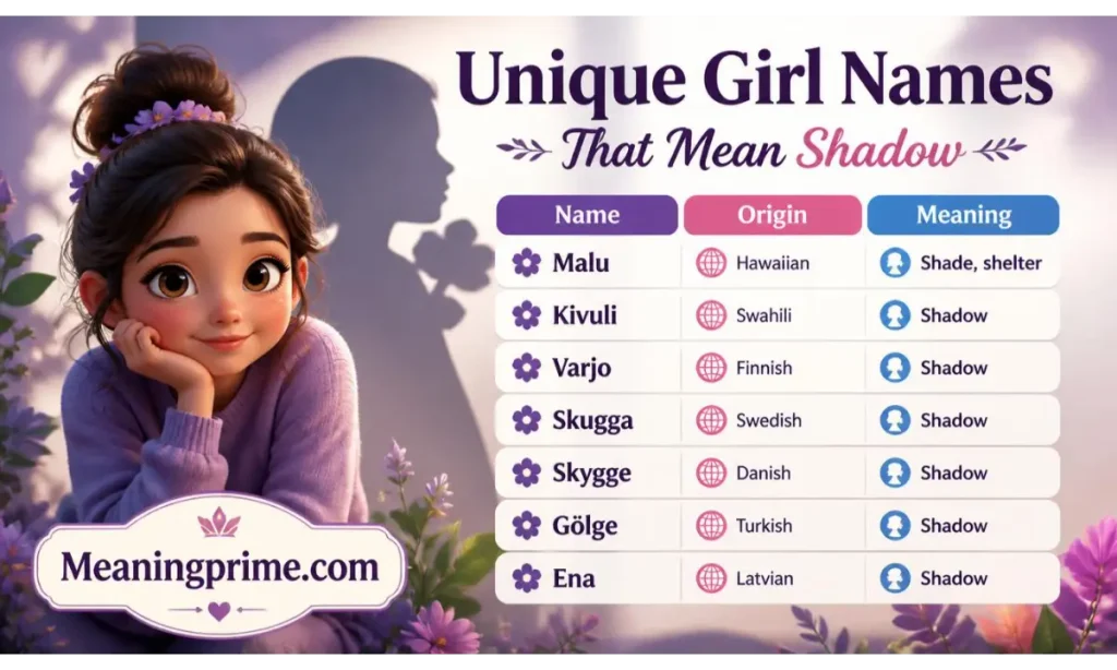 Unique Girl Names That Mean Shadow