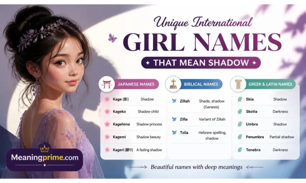 Unique International Girl Names That Mean Shadow