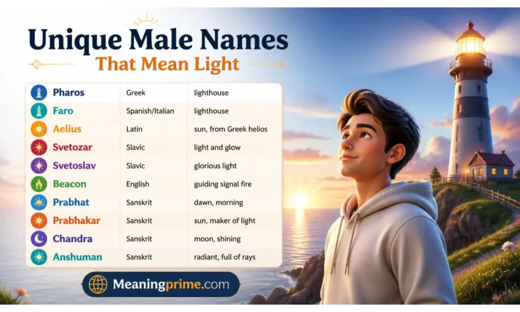 Unique Male Names That Mean Light